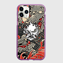 Чехол iPhone 11 Pro матовый CYBERPUNK2077 SAMURAI, цвет: 3D-фиолетовый