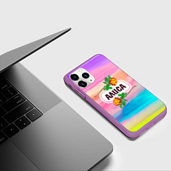 Чехол iPhone 11 Pro матовый Алиса, цвет: 3D-фиолетовый — фото 2