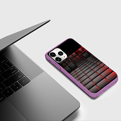 Чехол iPhone 11 Pro матовый КАРБОНОВЫЕ ПЛИТЫ, цвет: 3D-фиолетовый — фото 2