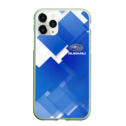 Чехол iPhone 11 Pro матовый SUBARU, цвет: 3D-салатовый