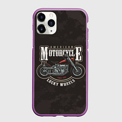 Чехол iPhone 11 Pro матовый American Motorcycle Z, цвет: 3D-фиолетовый