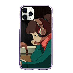 Чехол iPhone 11 Pro матовый STUDY GIRL, цвет: 3D-светло-сиреневый