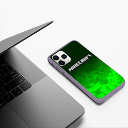 Чехол iPhone 11 Pro матовый MINECRAFT МАЙНКРАФТ, цвет: 3D-серый — фото 2