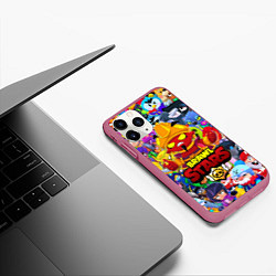 Чехол iPhone 11 Pro матовый BRAWL STARS EVIL GENE ДЖИН, цвет: 3D-малиновый — фото 2