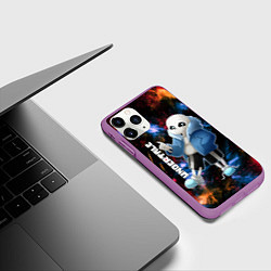 Чехол iPhone 11 Pro матовый UNDERTALE АНДЕРТЕЙЛ, цвет: 3D-фиолетовый — фото 2