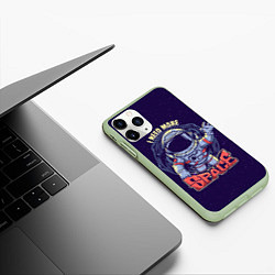 Чехол iPhone 11 Pro матовый I NEED MORE SPACE Z, цвет: 3D-салатовый — фото 2