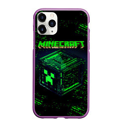 Чехол iPhone 11 Pro матовый MINECRAFT, цвет: 3D-фиолетовый