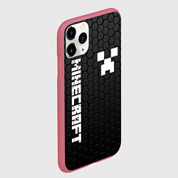 Чехол iPhone 11 Pro матовый MINECRAFT МАЙНКРАФТ, цвет: 3D-малиновый — фото 2