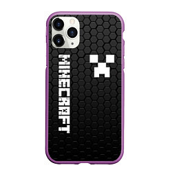 Чехол iPhone 11 Pro матовый MINECRAFT МАЙНКРАФТ, цвет: 3D-фиолетовый