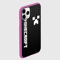 Чехол iPhone 11 Pro матовый MINECRAFT МАЙНКРАФТ, цвет: 3D-фиолетовый — фото 2