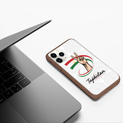 Чехол iPhone 11 Pro матовый Таджикистан, цвет: 3D-коричневый — фото 2