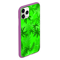 Чехол iPhone 11 Pro матовый ПАЛЬМЫ ЛЕТО TROPICAL, цвет: 3D-фиолетовый — фото 2