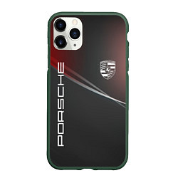 Чехол iPhone 11 Pro матовый PORSCHE, цвет: 3D-темно-зеленый