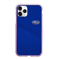 Чехол iPhone 11 Pro матовый SUBARU, цвет: 3D-розовый