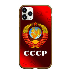 Чехол iPhone 11 Pro матовый СССР USSR, цвет: 3D-коричневый