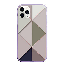 Чехол iPhone 11 Pro матовый Треугольники, цвет: 3D-светло-сиреневый