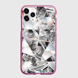 Чехол iPhone 11 Pro матовый Зеркальный калейдоскоп, цвет: 3D-малиновый