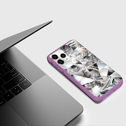 Чехол iPhone 11 Pro матовый Зеркальный калейдоскоп, цвет: 3D-фиолетовый — фото 2