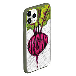 Чехол iPhone 11 Pro матовый Vegan, цвет: 3D-темно-зеленый — фото 2