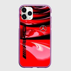 Чехол iPhone 11 Pro матовый MERCEDES, цвет: 3D-фиолетовый