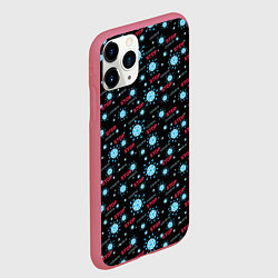 Чехол iPhone 11 Pro матовый Stop covid-19, цвет: 3D-малиновый — фото 2