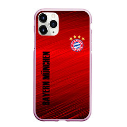 Чехол iPhone 11 Pro матовый BAYERN MUNCHEN, цвет: 3D-розовый