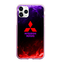 Чехол iPhone 11 Pro матовый Mitsubishi, цвет: 3D-розовый