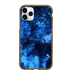 Чехол iPhone 11 Pro матовый Blue Abstraction, цвет: 3D-коричневый