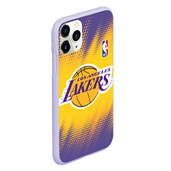 Чехол iPhone 11 Pro матовый Los Angeles Lakers, цвет: 3D-светло-сиреневый — фото 2