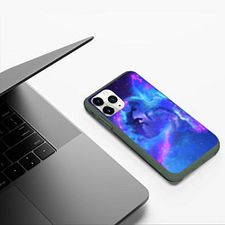 Чехол iPhone 11 Pro матовый ВОЛК D, цвет: 3D-темно-зеленый — фото 2