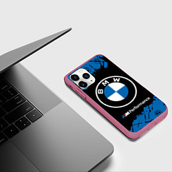 Чехол iPhone 11 Pro матовый BMW БМВ, цвет: 3D-малиновый — фото 2