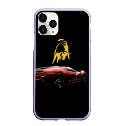 Чехол iPhone 11 Pro матовый Lamborghini - motorsport, цвет: 3D-светло-сиреневый