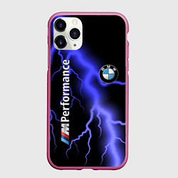 Чехол iPhone 11 Pro матовый BMW, цвет: 3D-малиновый