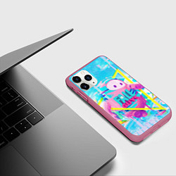 Чехол iPhone 11 Pro матовый Fall Guys, цвет: 3D-малиновый — фото 2