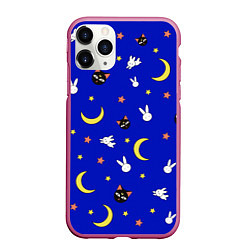 Чехол iPhone 11 Pro матовый Sailor Moon, цвет: 3D-малиновый