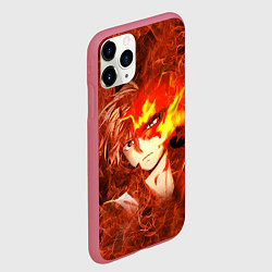 Чехол iPhone 11 Pro матовый Тодороки Шото, цвет: 3D-малиновый — фото 2