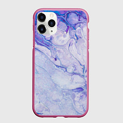 Чехол iPhone 11 Pro матовый Разводы сиреневой краской, цвет: 3D-малиновый