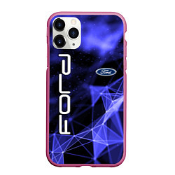 Чехол iPhone 11 Pro матовый FORD, цвет: 3D-малиновый