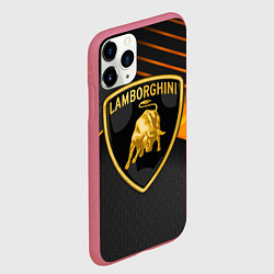 Чехол iPhone 11 Pro матовый Lamborghini, цвет: 3D-малиновый — фото 2