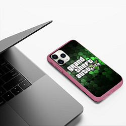 Чехол iPhone 11 Pro матовый GTA 5 ГТА 5, цвет: 3D-малиновый — фото 2