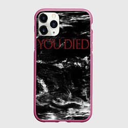 Чехол iPhone 11 Pro матовый YOU DIED, цвет: 3D-малиновый