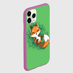 Чехол iPhone 11 Pro матовый Удачливый лис, цвет: 3D-фиолетовый — фото 2