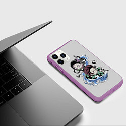 Чехол iPhone 11 Pro матовый Demon slayer, цвет: 3D-фиолетовый — фото 2