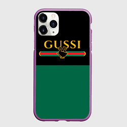 Чехол iPhone 11 Pro матовый GUSSI ГУСИ, цвет: 3D-фиолетовый