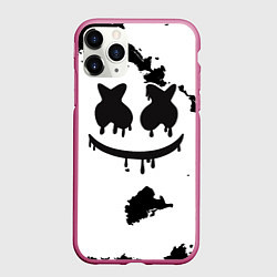 Чехол iPhone 11 Pro матовый Marshmello, цвет: 3D-малиновый