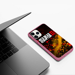 Чехол iPhone 11 Pro матовый RED DEAD REDEMPTION 2, цвет: 3D-малиновый — фото 2