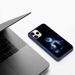 Чехол iPhone 11 Pro матовый Кот, цвет: 3D-тёмно-синий — фото 2