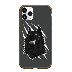 Чехол iPhone 11 Pro матовый Волк, цвет: 3D-коричневый