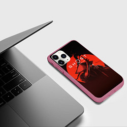 Чехол iPhone 11 Pro матовый Ghost of Tsushima, цвет: 3D-малиновый — фото 2