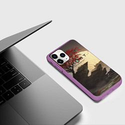 Чехол iPhone 11 Pro матовый Ghost of Tsushima, цвет: 3D-фиолетовый — фото 2